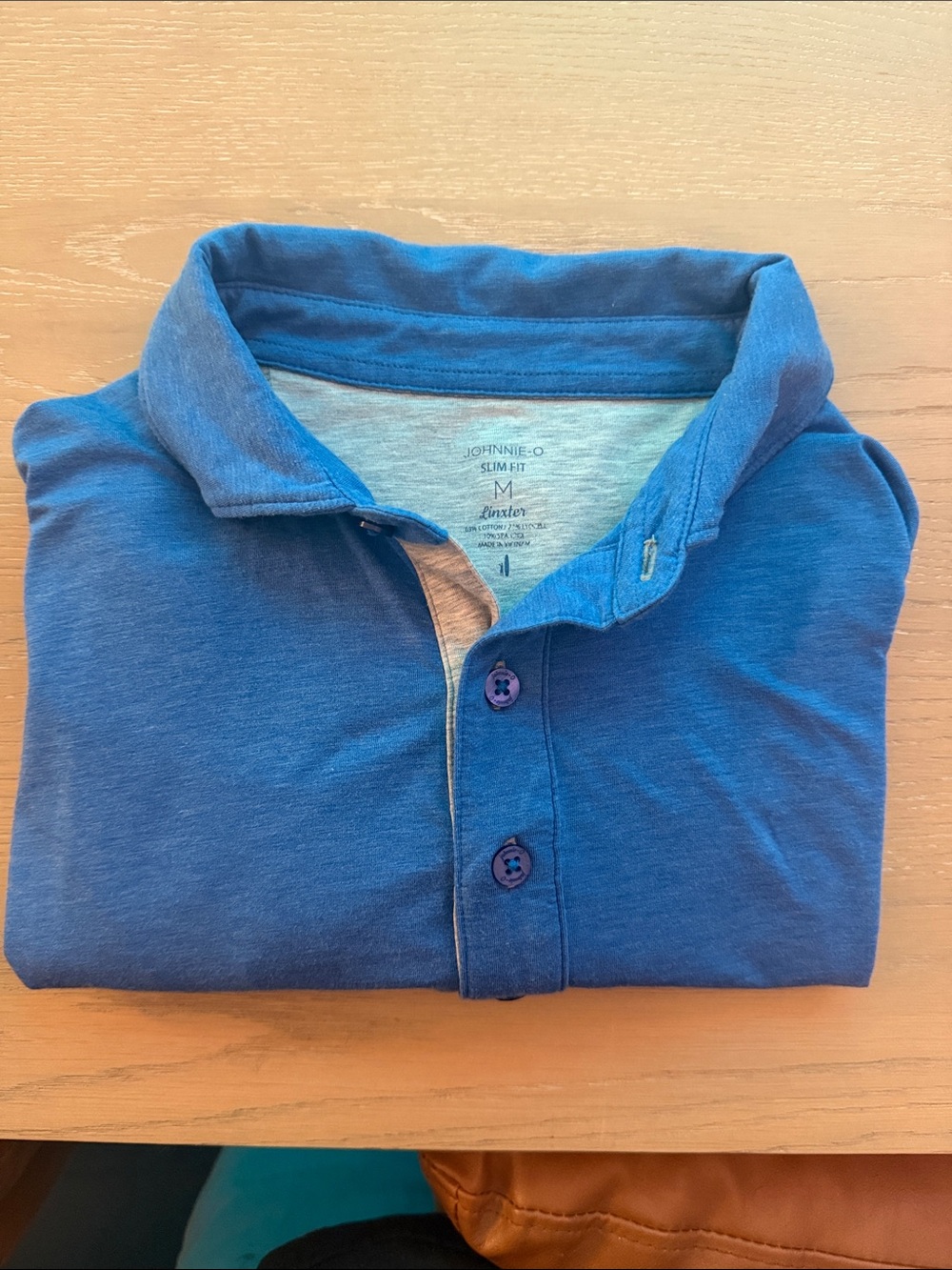johnnie-O Blue Polo Shirt Men Medium